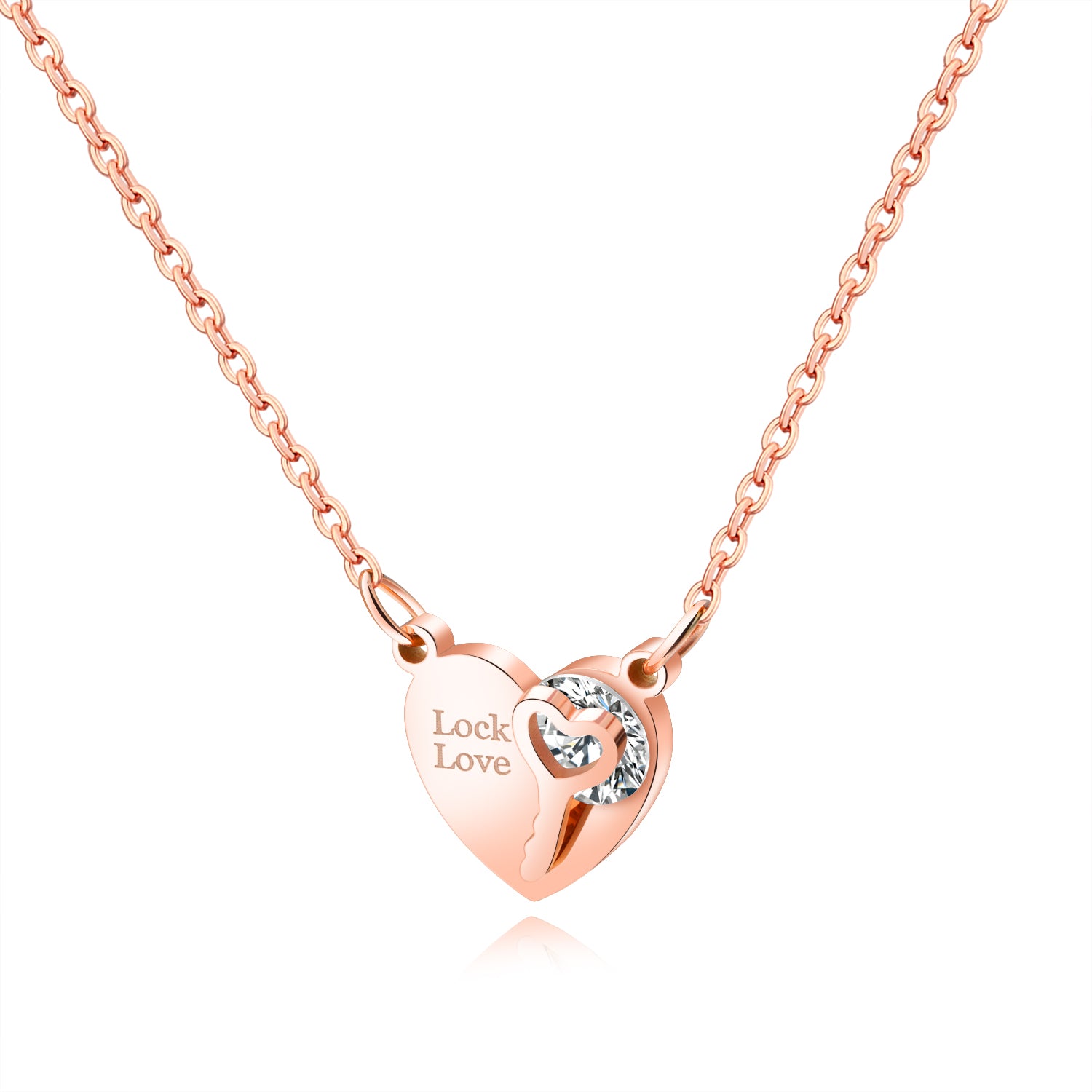 Women's Fashion Lock Love Pendant Necklace-Womens Pendant Necklace-SunnyHouse Jewelry