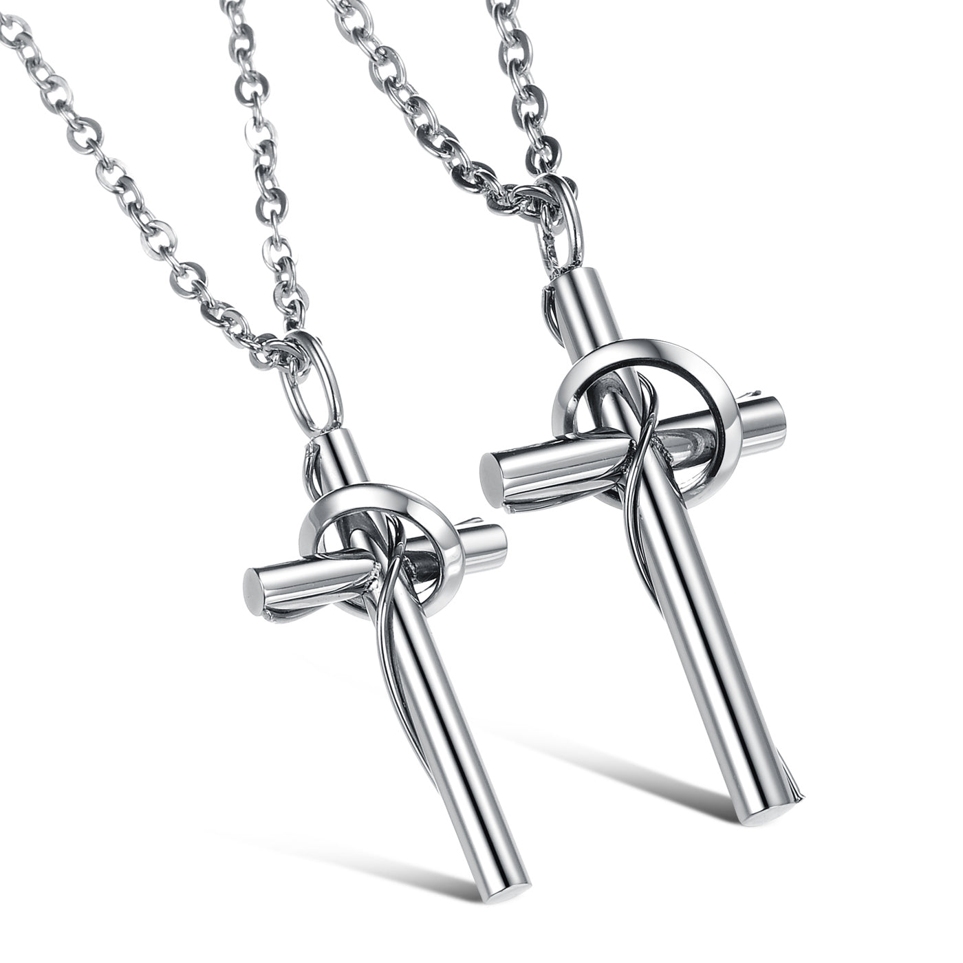 His & Hers Matching Set Lingering Love Cross Couple Necklace Couple Jewelry Set-Couple Necklace-SunnyHouse Jewelry