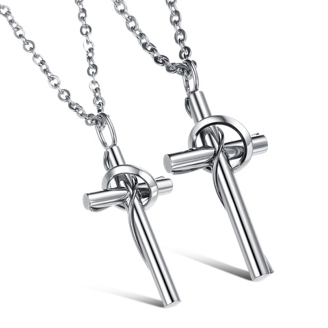 His & Hers Matching Set Lingering Love Cross Couple Necklace Couple Jewelry Set-Couple Necklace-SunnyHouse Jewelry