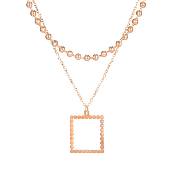 Women's Fashion Blinking Square Pendant Necklace-Womens Pendant Necklace-SunnyHouse Jewelry