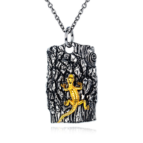 Men's Fashion Gecko Tag Pendant Necklace-Mens Pendant Necklace-SunnyHouse Jewelry