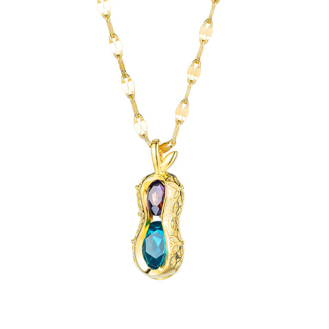Women's Fashion Blinking Peanut Pendant Necklace-Womens Pendant Necklace-SunnyHouse Jewelry