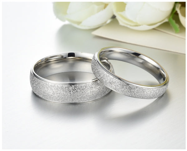 His & Hers Matching Set Simple Love Couple Rings Wedding Band Set-Couple Rings-SunnyHouse Jewelry