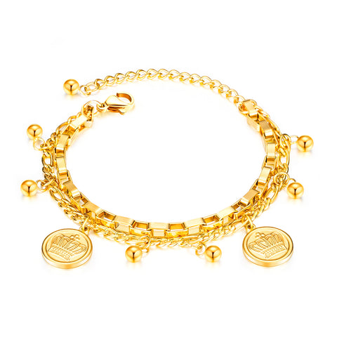 Women's Fashion Crown Bracelet-Womens Bracelet-SunnyHouse Jewelry