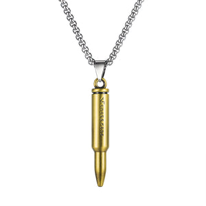 Men's Fashion Gold Bullet Pendant Necklace-Mens Pendant Necklace-SunnyHouse Jewelry