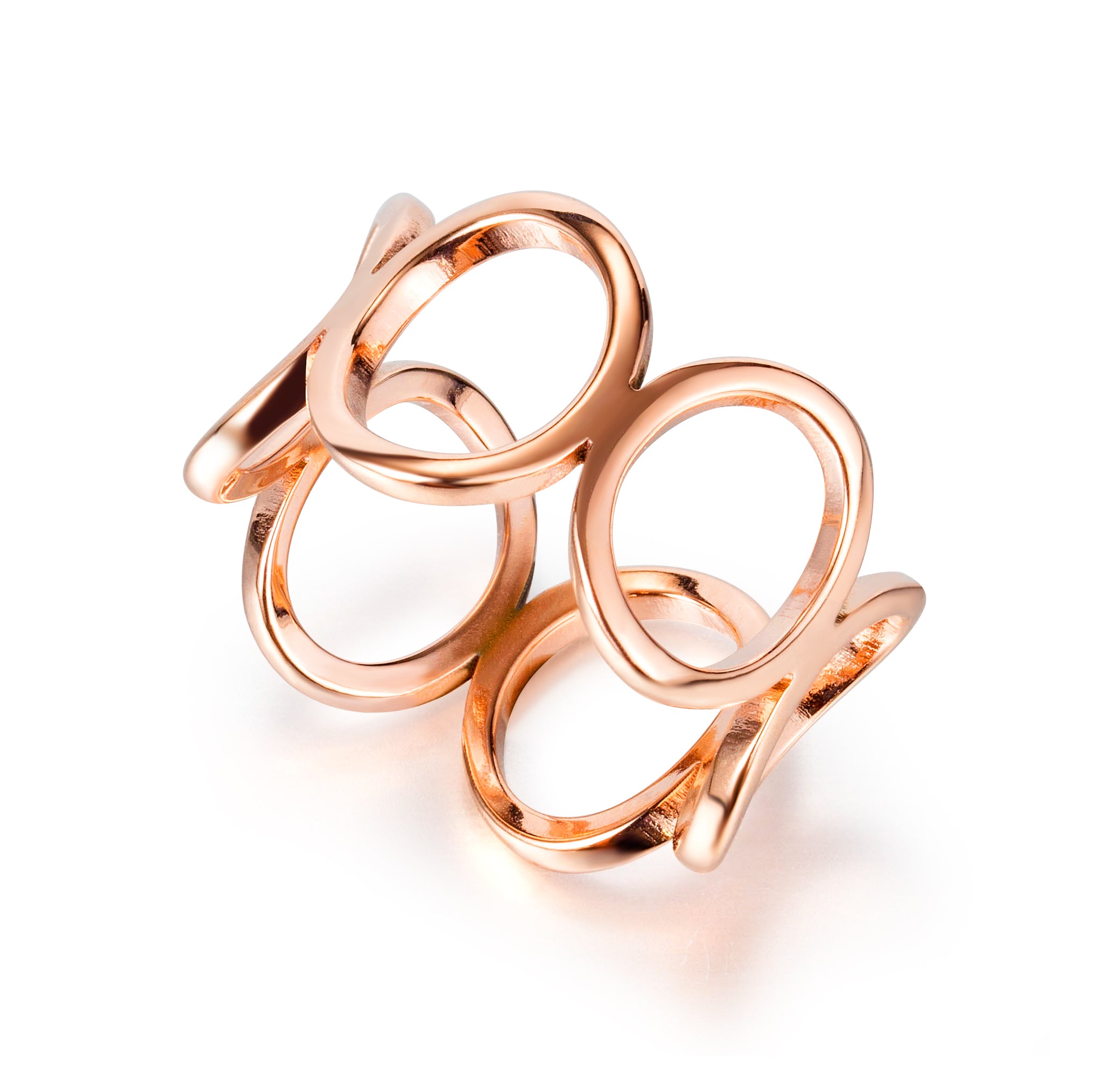 Women's Fashion Rose Gold Flower Ring-Womens Ring-SunnyHouse Jewelry