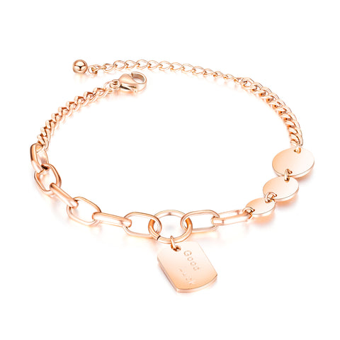 Women's Fashion Good Luck Tag Bracelet-Womens Bracelet-SunnyHouse Jewelry