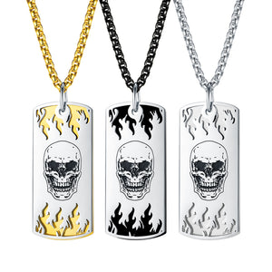 Men's Fashion Hip Hop Skull Tag Pendant Necklace-Mens Pendant Necklace-SunnyHouse Jewelry