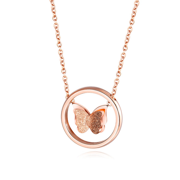 Women's Fashion Blinking Butterfly Pendant Necklace-Womens Pendant Necklace-SunnyHouse Jewelry