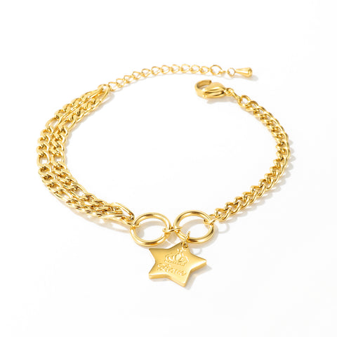 Women's Fashion Crown Star Bracelet-Womens Bracelet-SunnyHouse Jewelry