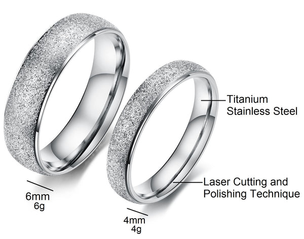 His & Hers Matching Set Simple Love Couple Rings Wedding Band Set-Couple Rings-SunnyHouse Jewelry