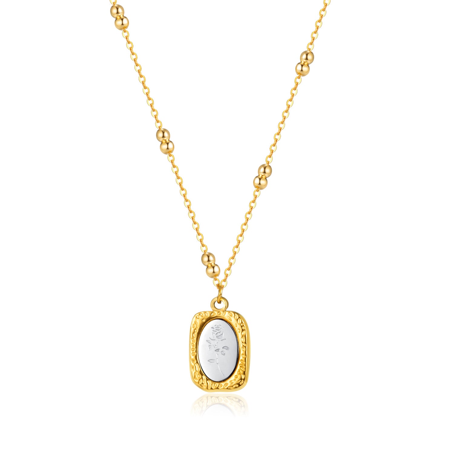 Women's Fashion Rose Tag Pendant Necklace-Womens Pendant Necklace-SunnyHouse Jewelry