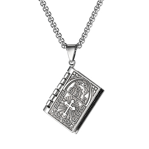 Men's Fashion Bible Pendant Necklace-Mens Pendant Necklace-SunnyHouse Jewelry
