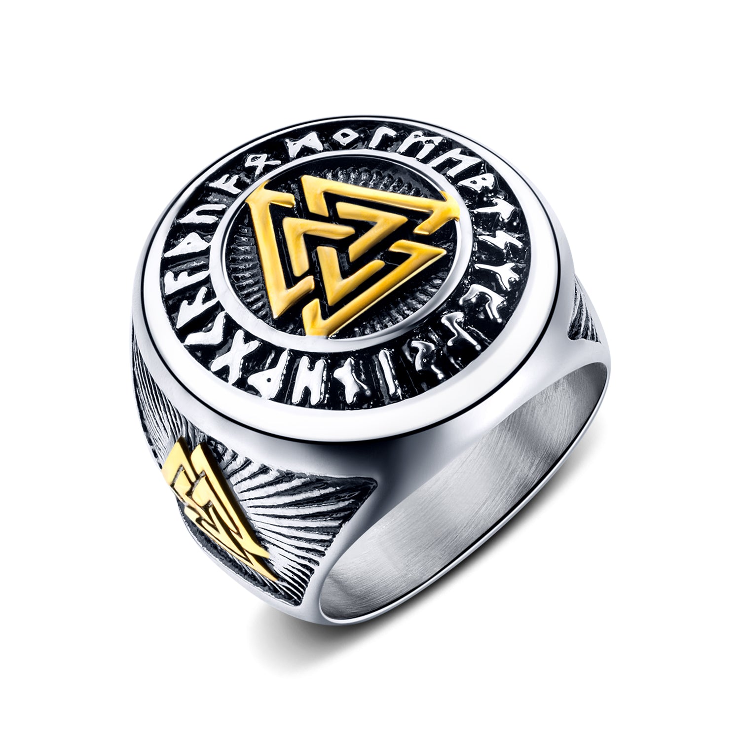 Men's Fashion Viking Triangle Hip Hop Ring-Mens Ring-SunnyHouse Jewelry