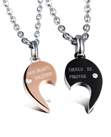His & Hers Matching Set Our Hearts Should Be Together Forever Couple Necklace Couple Jewelry Set-Couple Necklace-SunnyHouse Jewelry