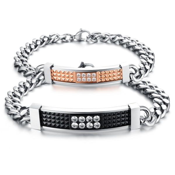 His & Hers Matching Set Simple Love Couple Bracelets, Valentine, Anniversary, Wedding, Promise, Engagement Gift-Couple Bracelets-SunnyHouse Jewelry