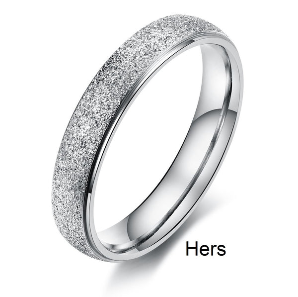 His & Hers Matching Set Simple Love Couple Rings Wedding Band Set-Couple Rings-SunnyHouse Jewelry