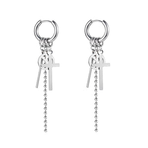 Women's Fashion Cross and Peace Drop Earrings-Womens Earrings-SunnyHouse Jewelry