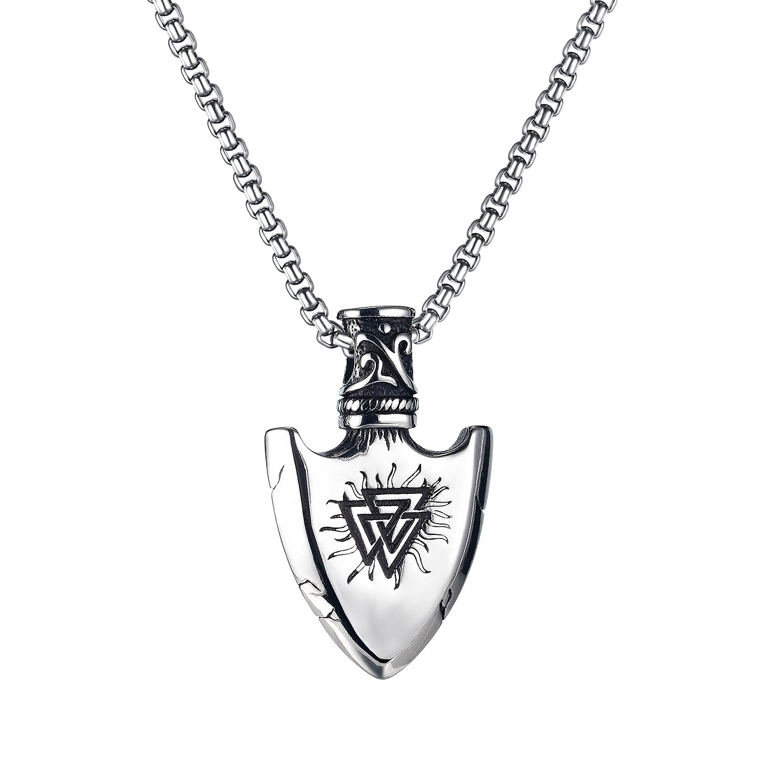 Men's Fashion Hip Hop Shield Pendant Necklace-Mens Pendant Necklace-SunnyHouse Jewelry