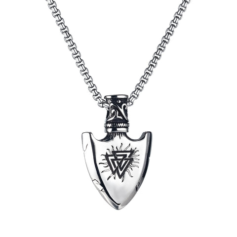 Men's Fashion Hip Hop Shield Pendant Necklace-Mens Pendant Necklace-SunnyHouse Jewelry