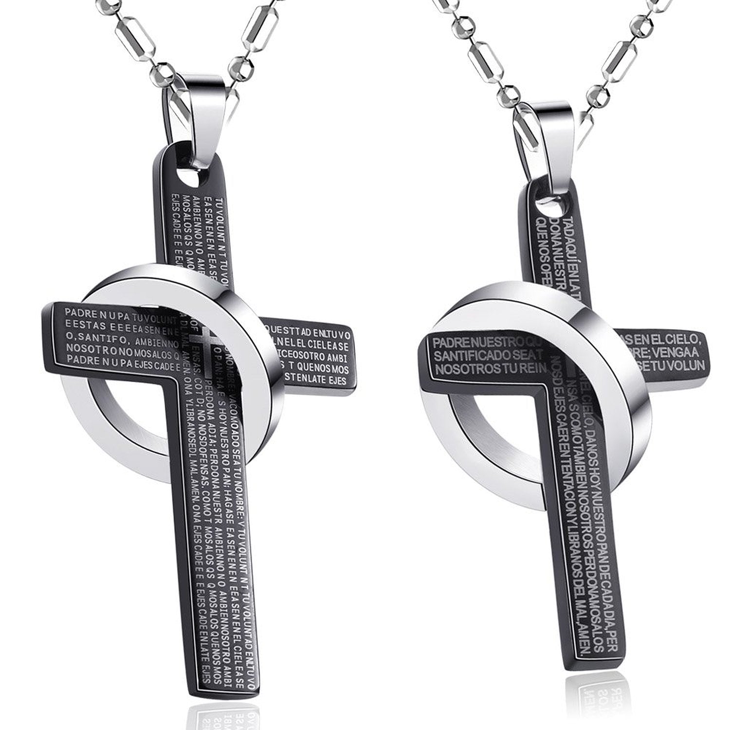 His & Hers Matching Set Bible Cross Couple Necklace Couple Jewelry Set-Couple Necklace-SunnyHouse Jewelry