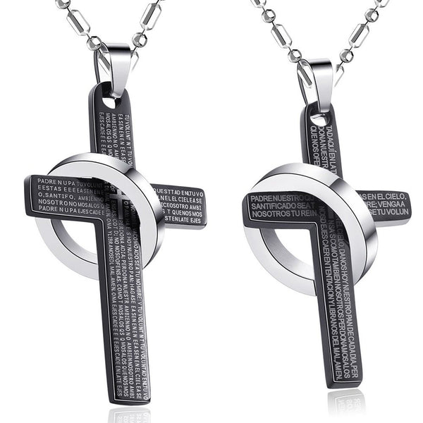 His & Hers Matching Set Bible Cross Couple Necklace Couple Jewelry Set-Couple Necklace-SunnyHouse Jewelry