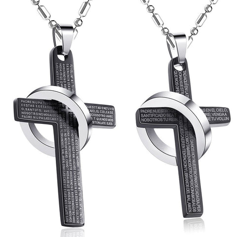 His & Hers Matching Set Bible Cross Couple Necklace Couple Jewelry Set-Couple Necklace-SunnyHouse Jewelry