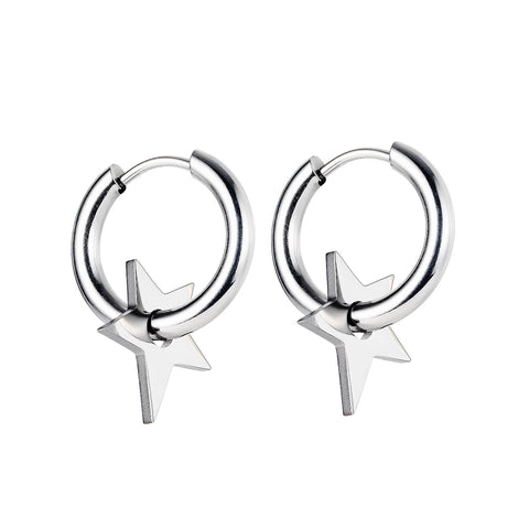 Women's Fashion Star Hoop Earrings-Womens Earrings-SunnyHouse Jewelry
