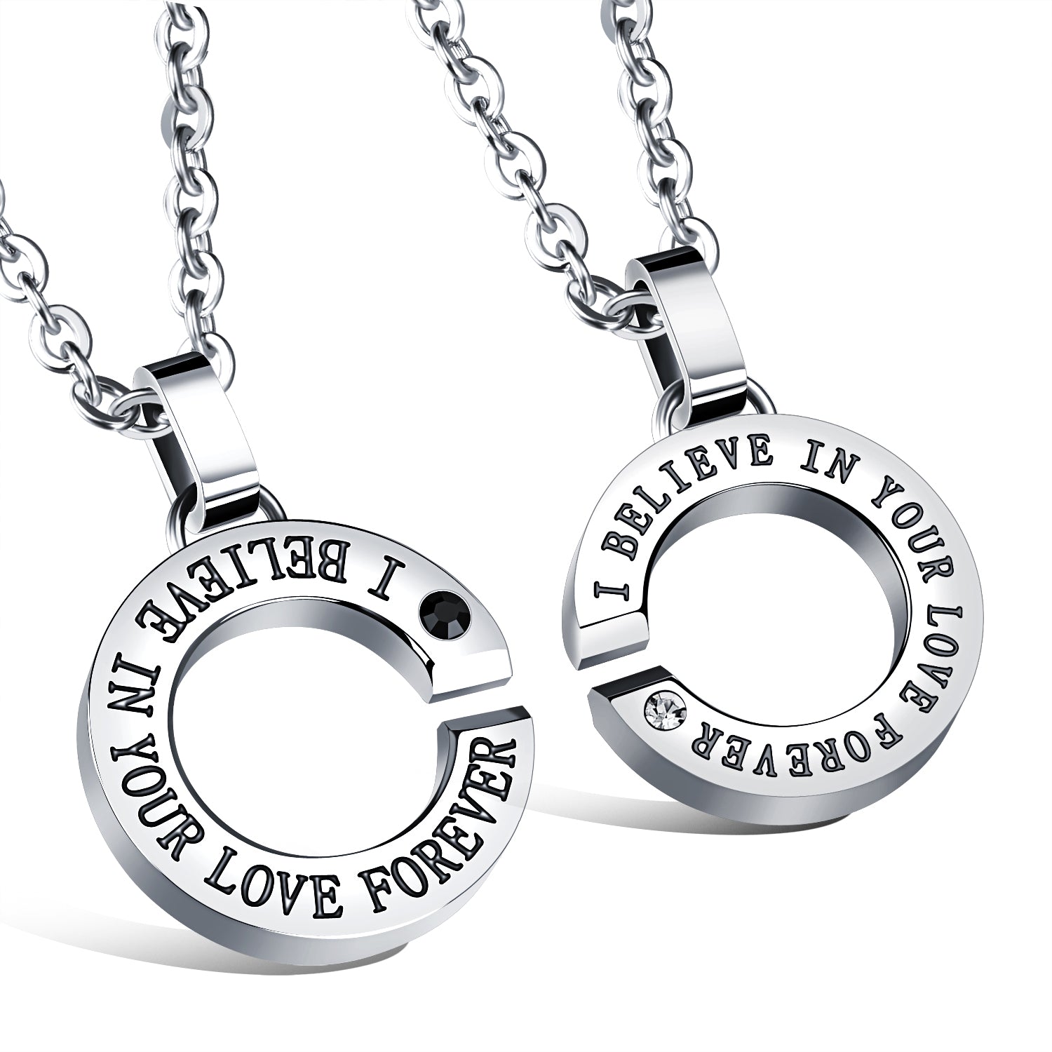 His & Hers Matching Set I Belive in You Love Forever Couple Necklace Couple Jewelry Set-Couple Necklace-SunnyHouse Jewelry