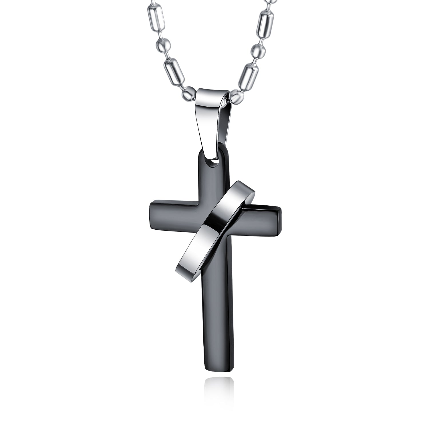 Men's Fashion Special Black Cross Pendant Necklace-Mens Pendant Necklace-SunnyHouse Jewelry