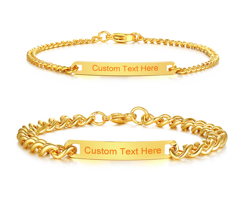 His & Hers Matching Set Customized Couple Bracelet Valentine Love Style-Couple Bracelets-SunnyHouse Jewelry