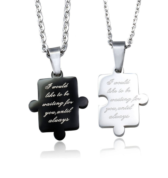 His & Hers Matching Set Be Waiting for You Couple Necklace Couple Jewelry Set-Couple Necklace-SunnyHouse Jewelry