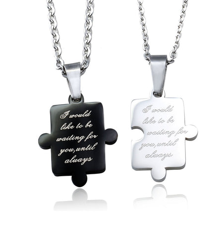 His & Hers Matching Set Be Waiting for You Couple Necklace Couple Jewelry Set-Couple Necklace-SunnyHouse Jewelry