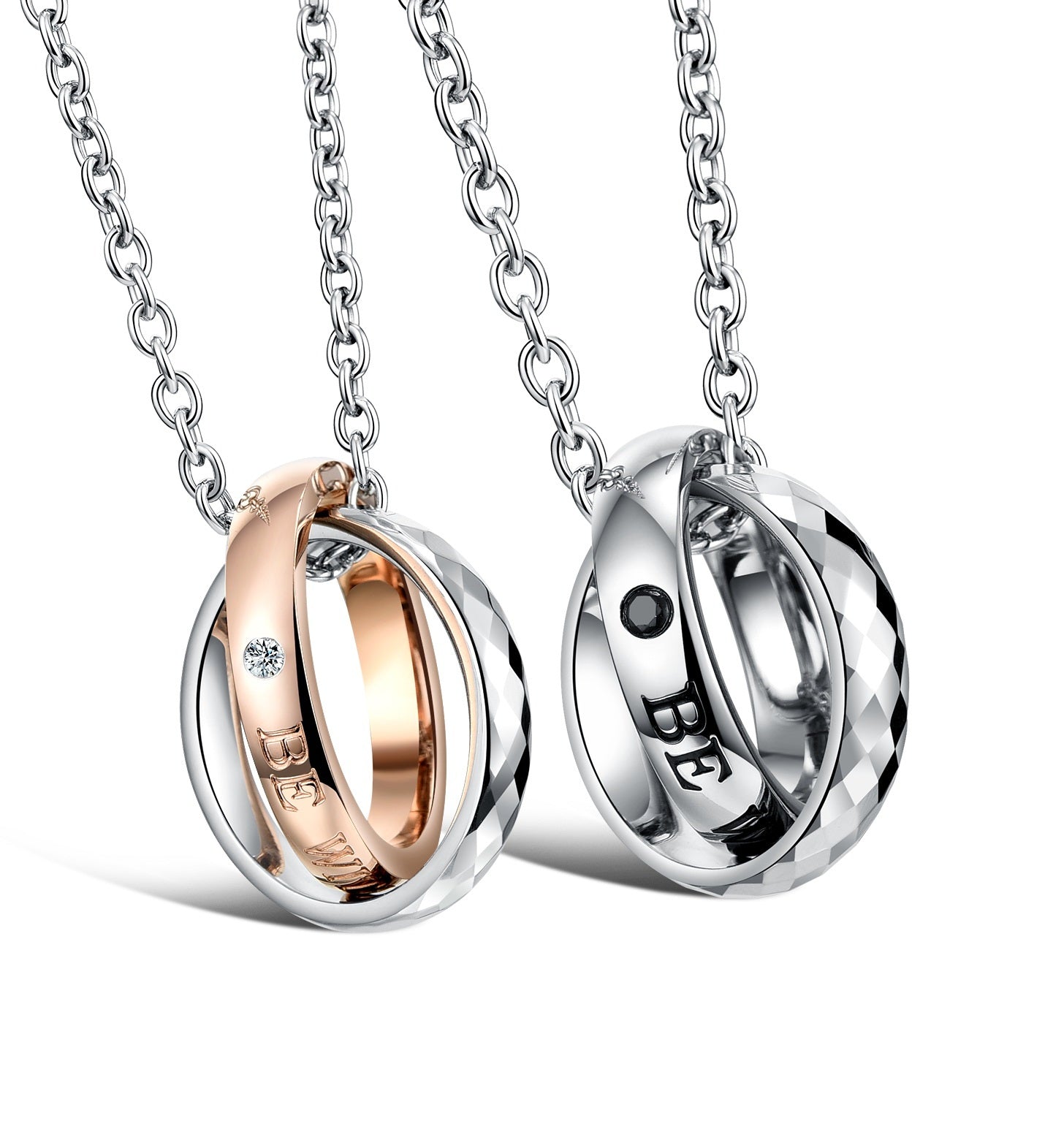 His & Hers Matching Set Be with You Couple Rings Necklace Love Style Couple Jewelry Set-Couple Necklace-SunnyHouse Jewelry