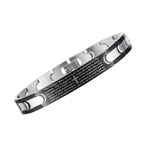 Men's Fashion Bible Cross Bracelet-Mens Bracelet-SunnyHouse Jewelry
