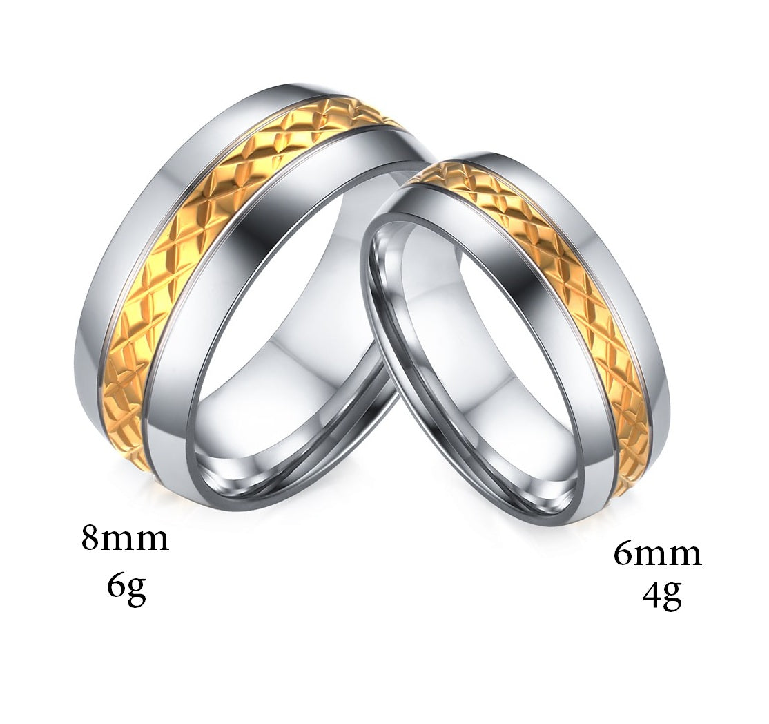 His & Hers Matching Set Love Path Couple Rings Wedding Band Set-Couple Rings-SunnyHouse Jewelry