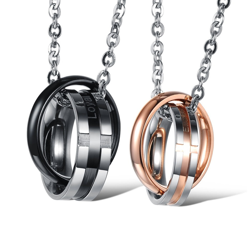 His & Hers Matching Set Loyal Love and Endless Love Couple Necklace Couple Jewelry Set-Couple Necklace-SunnyHouse Jewelry