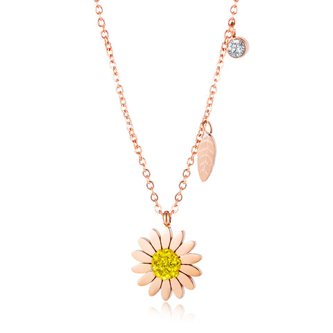 Women's Fashion Sunflower Pendant Necklace-Womens Pendant Necklace-SunnyHouse Jewelry