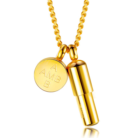Men's Fashion Gold Capsule Pendant Necklace-Mens Pendant Necklace-SunnyHouse Jewelry