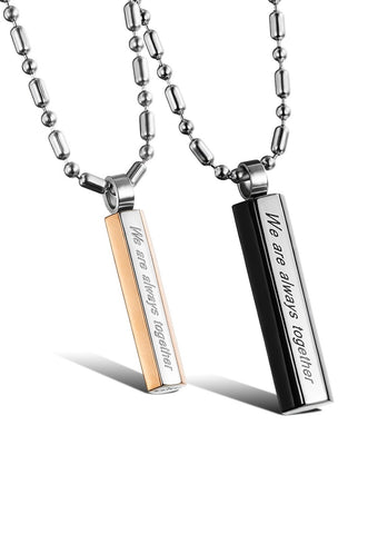 His & Hers Matching Set We Are Always Together Couple Necklace Couple Jewelry Set-Couple Necklace-SunnyHouse Jewelry