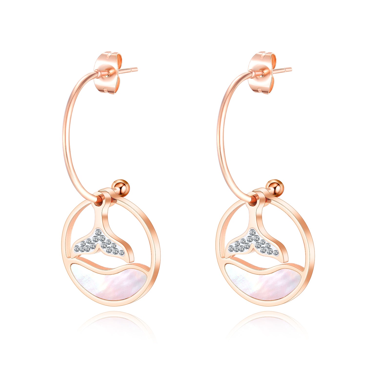 Women's Fashion Whale Tail Earrings-Womens Earrings-SunnyHouse Jewelry