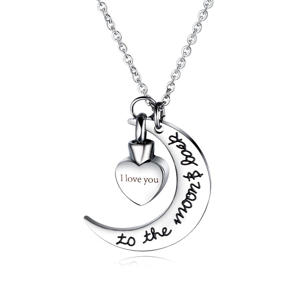 Men's Fashion I Love You to the Moon and Back Pendant Necklace-Mens Pendant Necklace-SunnyHouse Jewelry