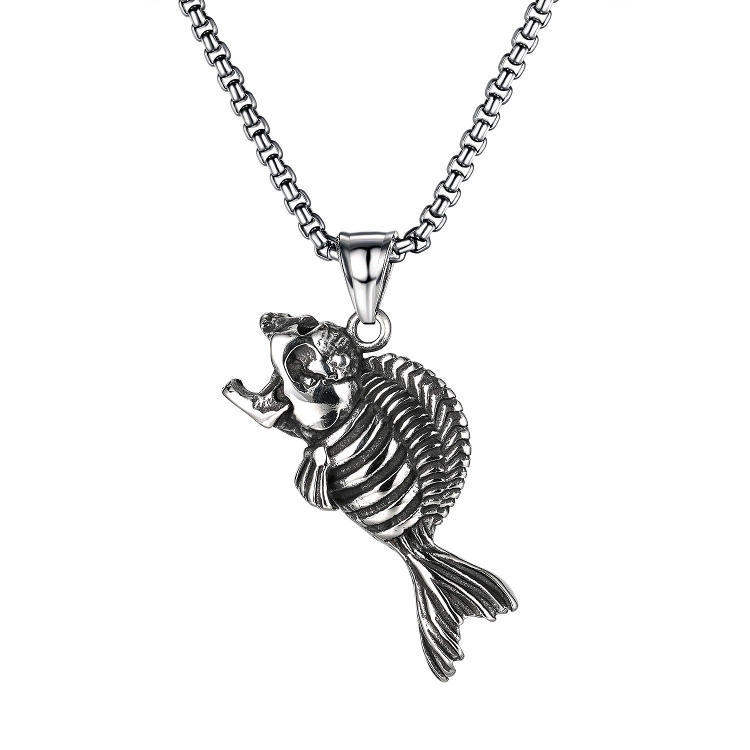 Men's Fashion Piranha Pendant Necklace-Mens Pendant Necklace-SunnyHouse Jewelry
