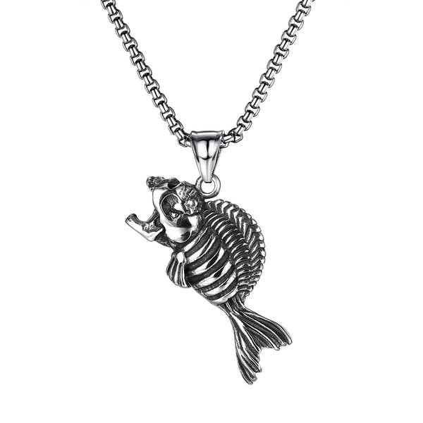 Men's Fashion Piranha Pendant Necklace-Mens Pendant Necklace-SunnyHouse Jewelry