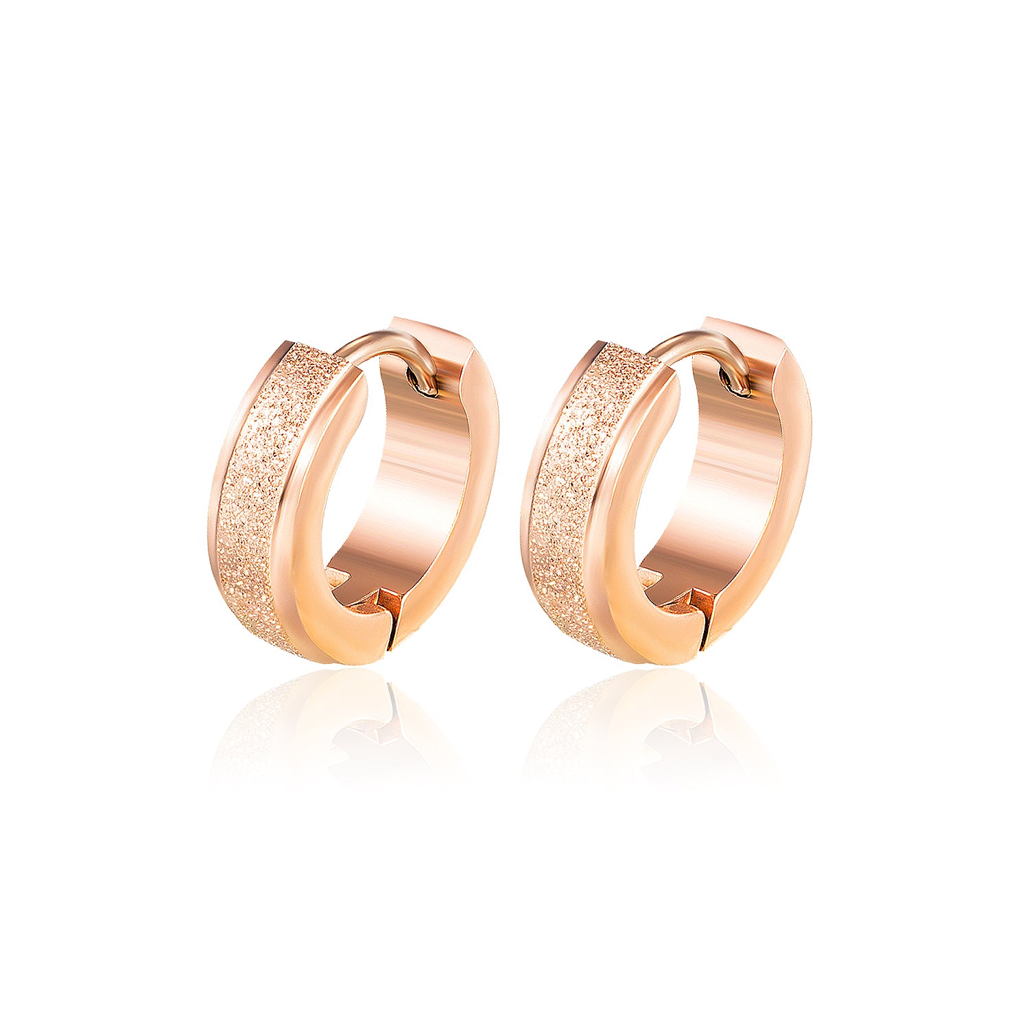Women's Fashion Rose Gold Hoop Earrings-Womens Earrings-SunnyHouse Jewelry