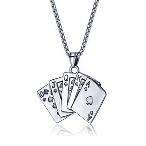 Men's Fashion Poker Winner Pendant Necklace-Mens Pendant Necklace-SunnyHouse Jewelry