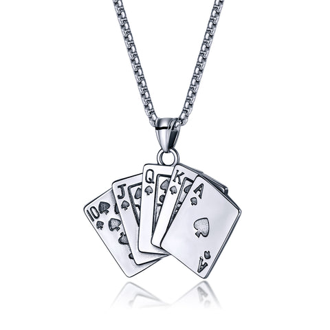Men's Fashion Poker Winner Pendant Necklace-Mens Pendant Necklace-SunnyHouse Jewelry