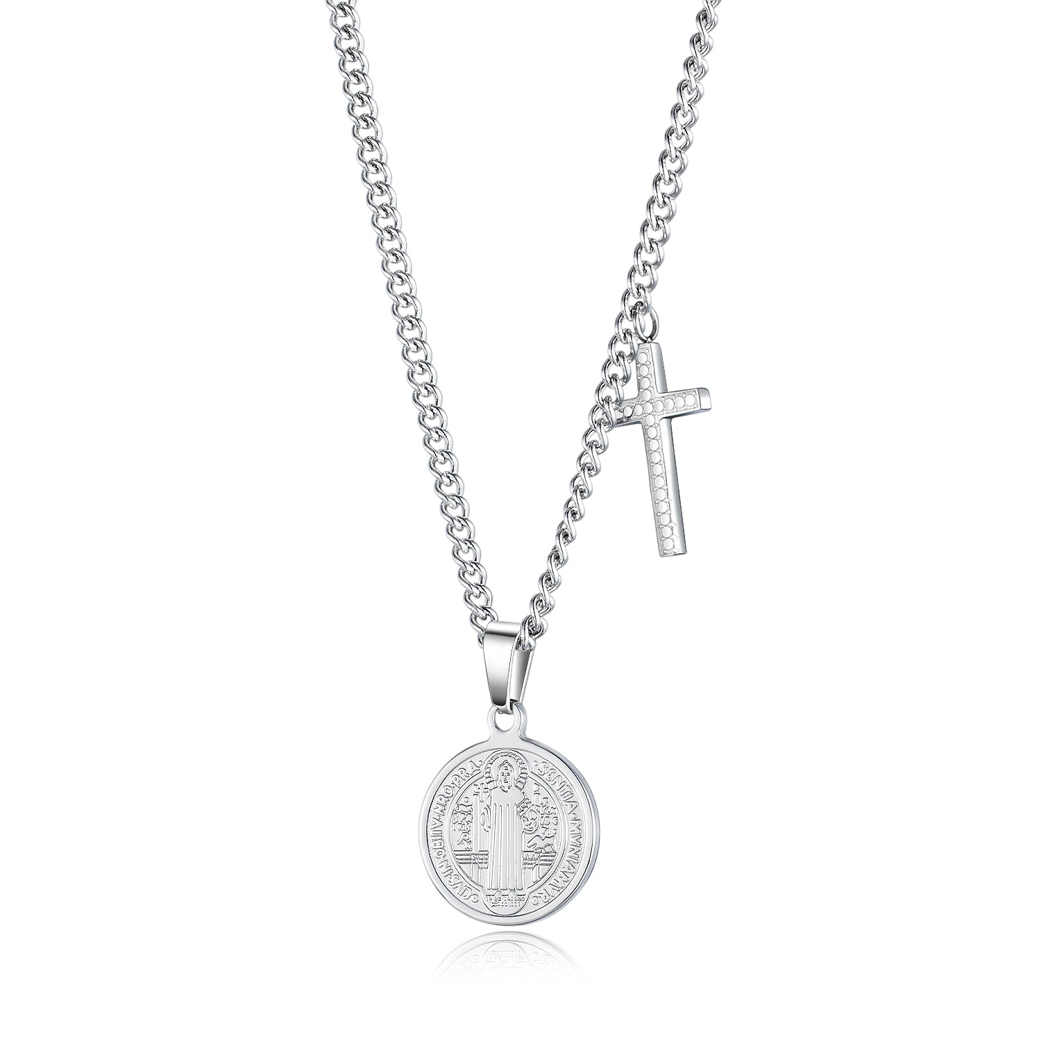 Men's Fashion Virgin Mary Cross Pendant Necklace-Mens Pendant Necklace-SunnyHouse Jewelry