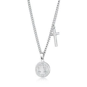 Men's Fashion Virgin Mary Cross Pendant Necklace-Mens Pendant Necklace-SunnyHouse Jewelry