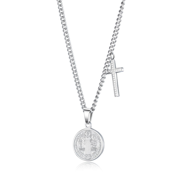 Men's Fashion Virgin Mary Cross Pendant Necklace-Mens Pendant Necklace-SunnyHouse Jewelry